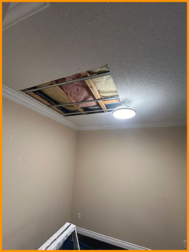 Unfinished ceiling repairs after a service call from another tradesman?  Call Patchmasters today!